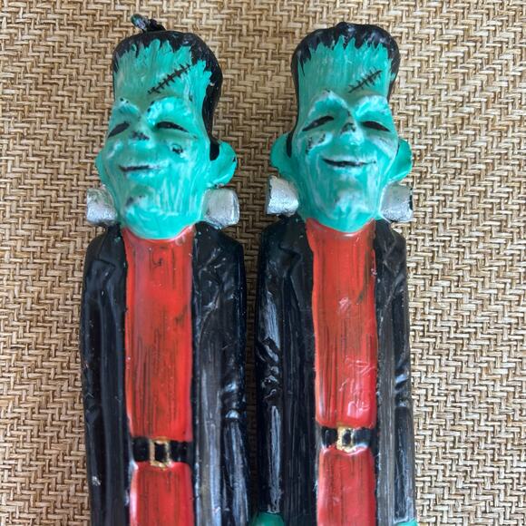 Vintage Halloween Candles Frankenstein Ghost Pumpkin Lot of 3 - Picture 2 of 7